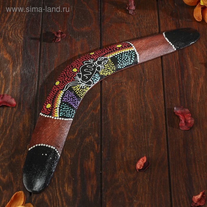 Сувенир бумеранг "Цветной узор"  40х6х0,7 см