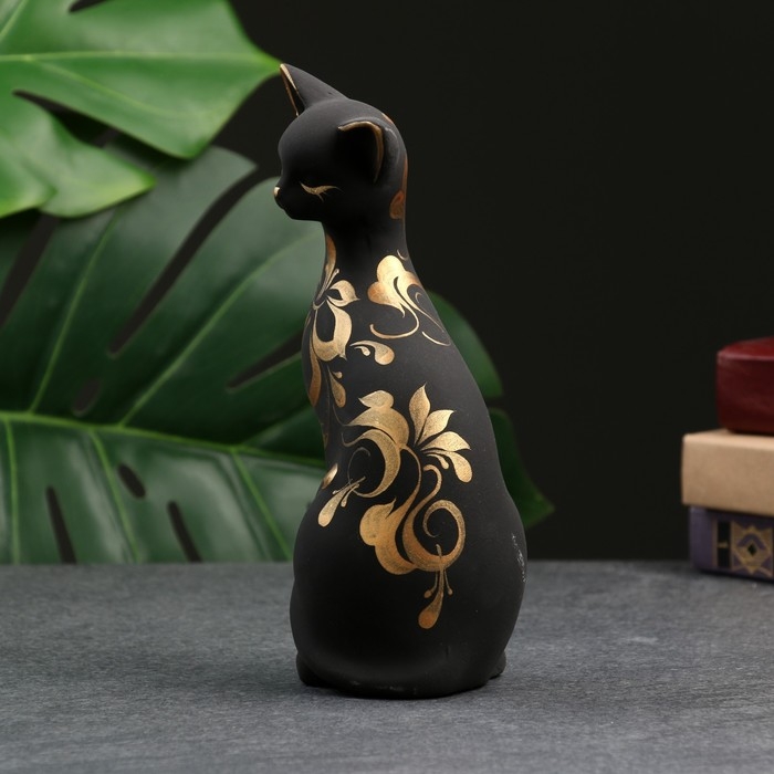 Фигура "Кошка ушастая" 7х8х19см черная