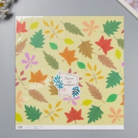 Бумага для скрапбукинга "Осенние листья" плотность 180 гр набор 5 шт 30,5х32 см
