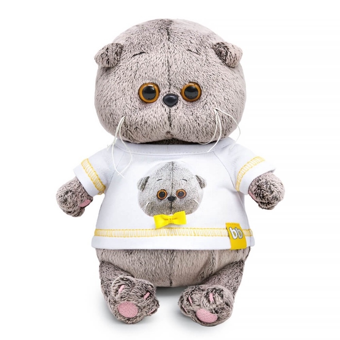 Мягкая игрушка &laquo;Кот Басик BABY&raquo;, в футболке с автопортретом, 20 см