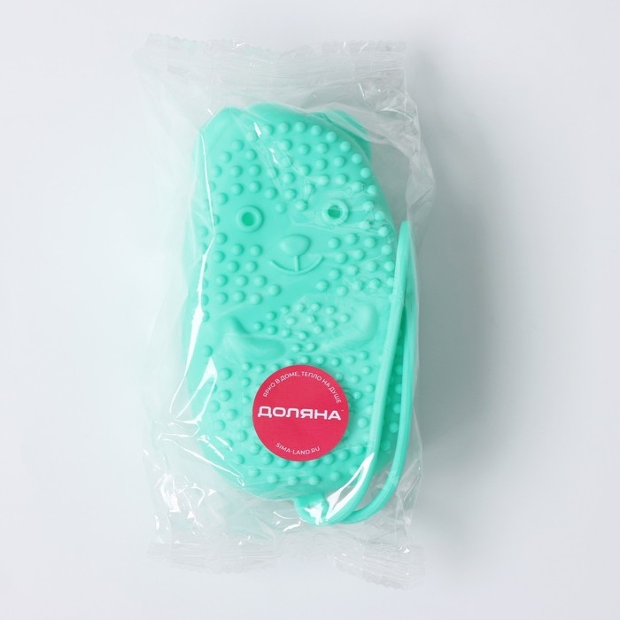Щётка силиконовая для тела с поролоном Доляна &laquo;Мышонок&raquo;, цвет зелёный