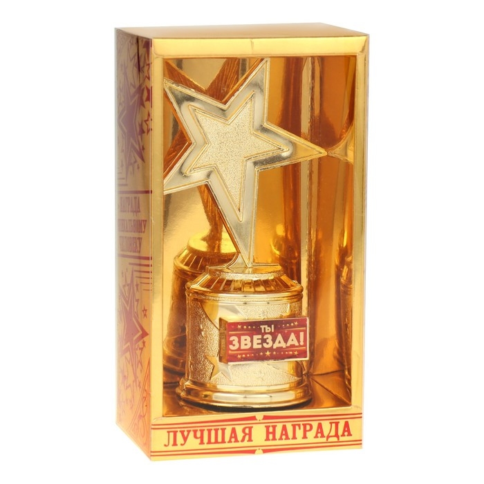 Кубок наградная фигура: звезда литая &laquo;Ты звезда&raquo; золото, пластик, 16 х 8,5 х 6 см.