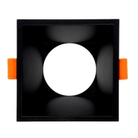Светильник встраиваемый под лампу MR16, квадрат, пластик, черный