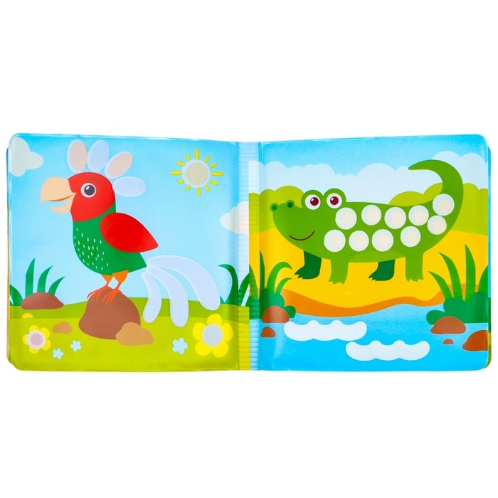 Книжка - игрушка для ванны Крошка Я &laquo;Рисуем пальчиками: зоопарк&raquo;, водная раскраска