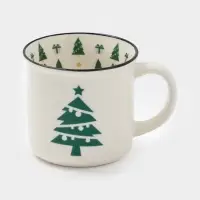 Кружка новогодняя Доляна &laquo;Елочка&raquo;, фарфор, белая