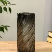 Ваза стекло настольная "Бриджит" 24х11 см, серый