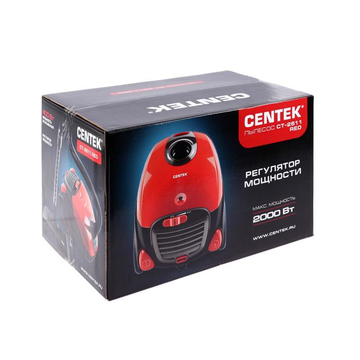 Пылесос Centek CT-2511, 2000/400 Вт, 2 л, красный Пылесос Centek CT-2511, 2000/400 Вт, 2 л, красный