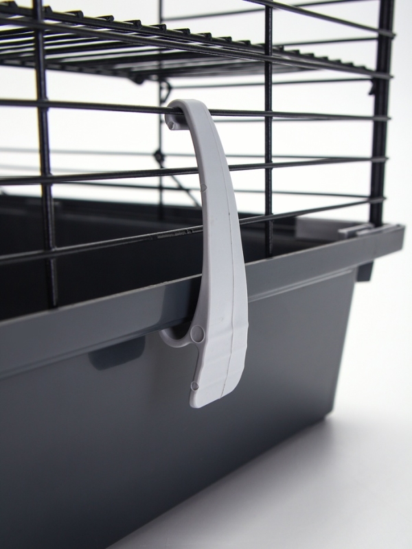 Клетка для грызунов "Пижон" складная, 38 х 27 х 27 (домик, миска, колесо) серая