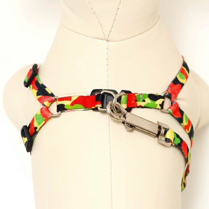 Комплект "Камуфляж", ОШ 16,5-27, ОГ 21-35 см, 120 х 1 см, капрон, красно-чёрно-зеленый