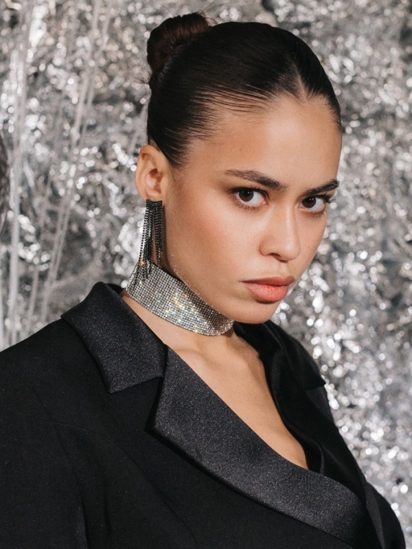 Чокер &laquo;Грация искры&raquo; широкий, цвет черно-серебряный, L=31 см