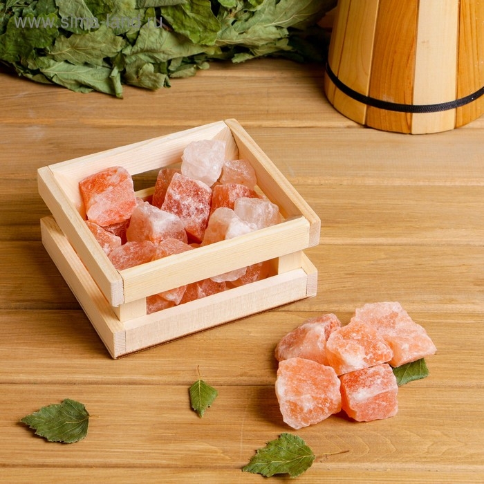 Соль гималайская колотая розовая в ящике, 1 кг Соль гималайская колотая розовая в ящике, 1 кг