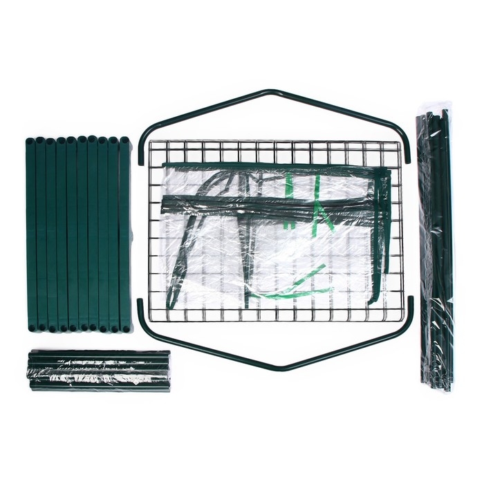 Парник-стеллаж, 2 полки (сетка), 125 × 59 × 39 см, металлический каркас d = 16 мм, чехол плёнка 80 мкм Парник-стеллаж, 2 полки (сетка), 125 × 59 × 39 см, металлический каркас d = 16 мм, чехол плёнка 80 мкм