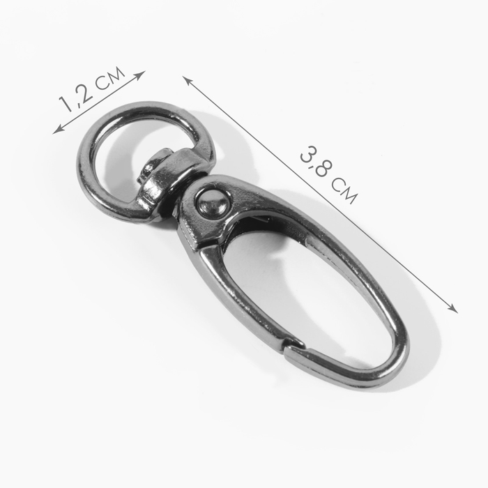 Карабин металлический, 38 × 12 мм / 10 × 1 мм, 6 шт, цвет чёрный никель Карабин металлический, 38 × 12 мм / 10 × 1 мм, 6 шт, цвет чёрный никель