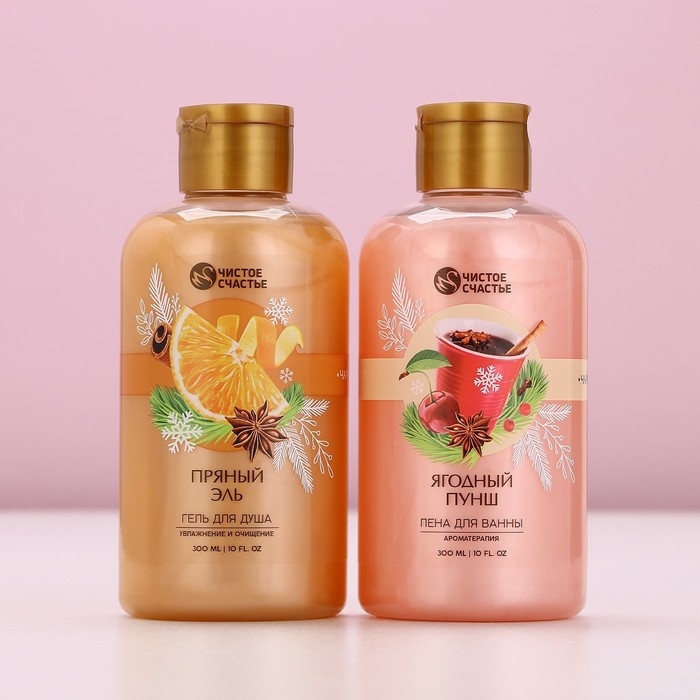 Подарочный набор косметики &laquo;Сладких моментов&raquo;, гель для душа и пена для ванны, 2 х 300 мл, Новый Год