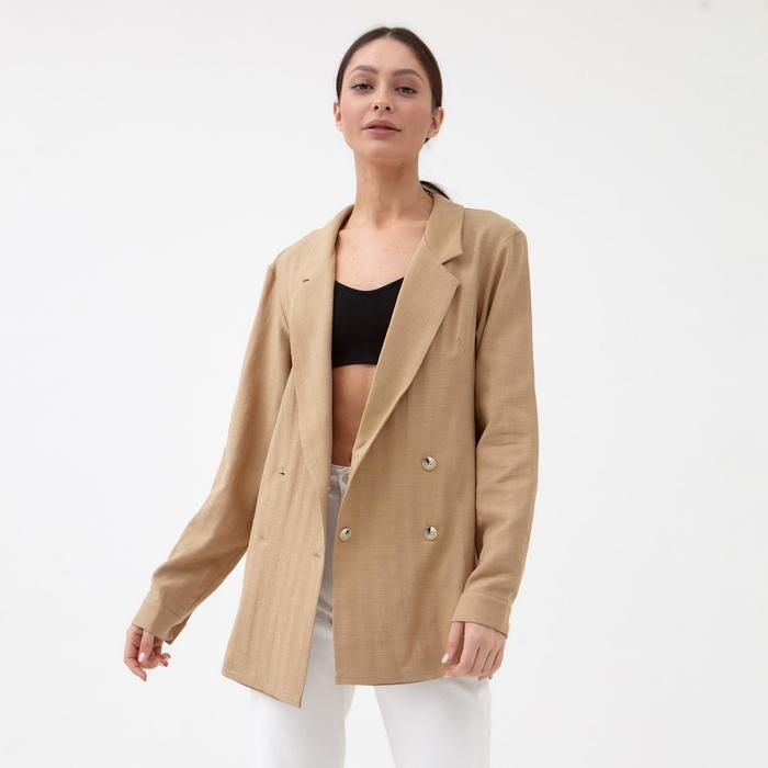 Жакет женский двубортный MIST р. 44, бежевый Жакет женский двубортный MIST р. 44, бежевый