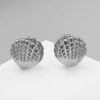 Серьги металл &laquo;Аккорд&raquo; ракушка, лучи, цвет серебро