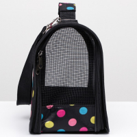 Сумка - переноска для животных "Горошек", чёрная, размер S, 37,5 х 17 х 22 см Сумка - переноска для животных "Горошек", чёрная, размер S, 37,5 х 17 х 22 см