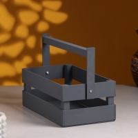 Кашпо деревянное 24.5&times;13.5&times;9 см "Двушка Лайт", двухреечное, серый Дарим Красиво