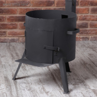 Печь под казан 12 л D=36 см, с дымоходом, с дверцей Печь под казан 12 л D=36 см, с дымоходом, с дверцей