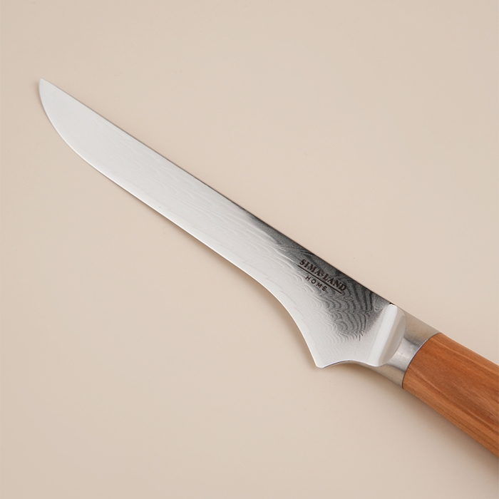 Нож кухонный SL Home &laquo;Оливия&raquo;, обвалочный, лезвие 14 см, дамасская сталь, цвет коричневый