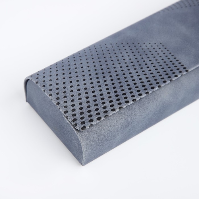 Футляр для очков на хлопушке, длина 15,6 см, цвет серый