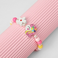 Браслет детский &laquo;Выбражулька&raquo; единорожка с цветком, цветной