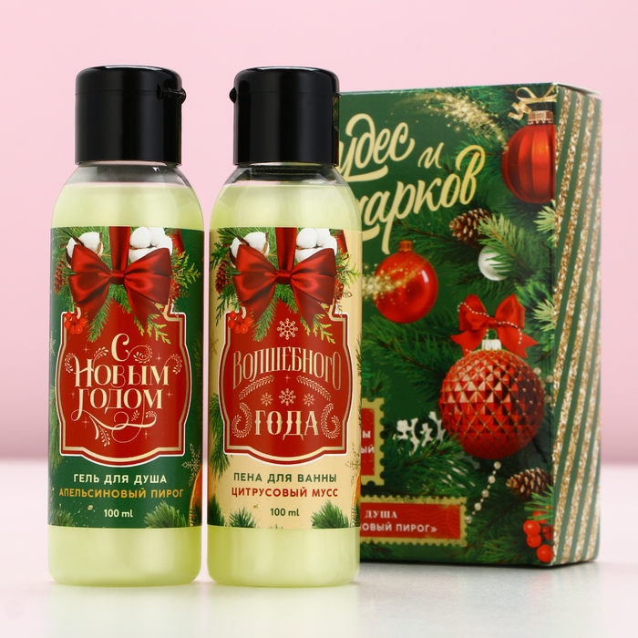 Подарочный набор косметики &laquo;Чудес и подарков!&raquo;, гель для душа и пена для ванны, 2 х 100 мл, Новый Год