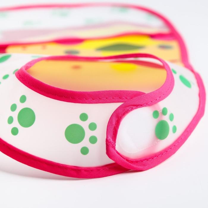 Нагрудник непромокаемый Крошка Я &laquo;Львёнок&raquo; из клеёнки с карманом, на липучке