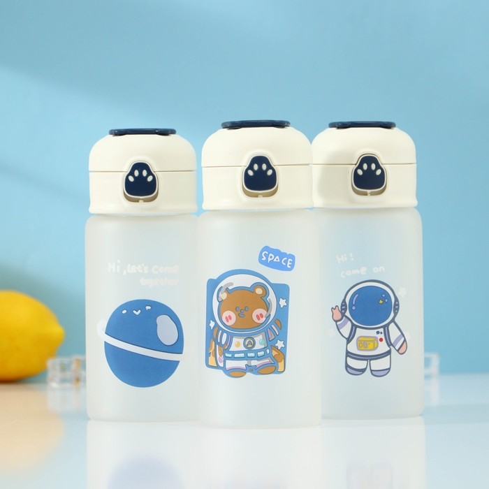 Бутылка для воды стеклянная «Космос», 370 мл, 7×17 см, рисунок МИКС, матовое стекло Бутылка для воды стеклянная «Космос», 370 мл, 7×17 см, рисунок МИКС, матовое стекло