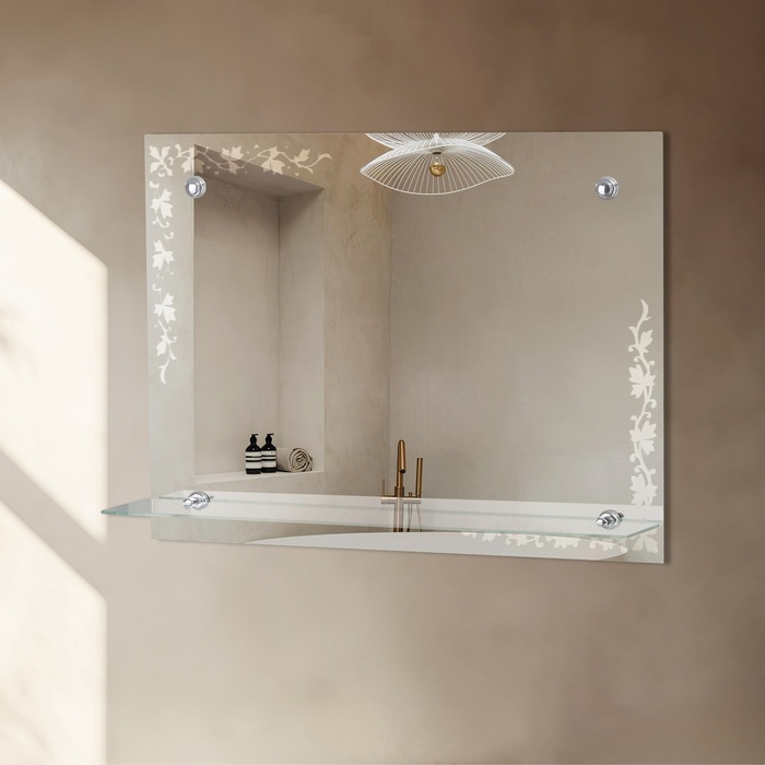 Зеркало, настенное, с полочкой, 60&times;45 см