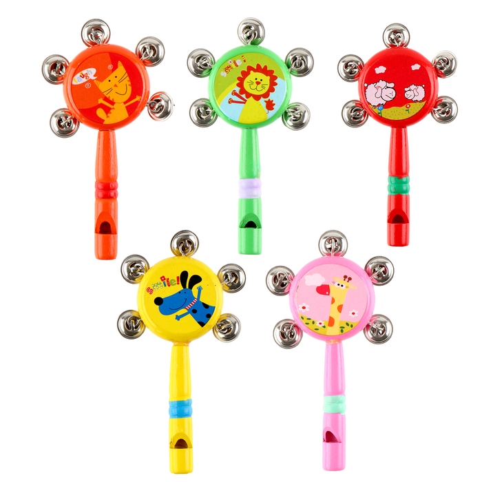 Погремушка с бубенцами "Весёлые зверушки", МИКС