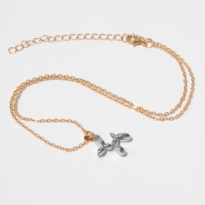 Кулон &laquo;Собачка&raquo; игрушечная, цвет серебро в золоте, 45 см