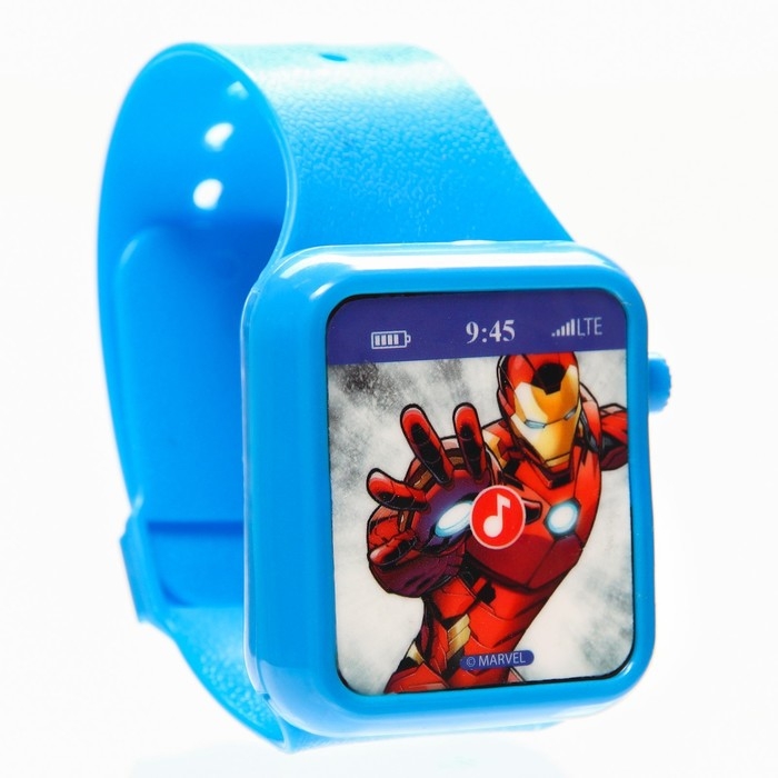 Часы музыкальные &laquo;Мстители&raquo;, звук, цвет синий