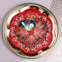 Набор &laquo;Рябина&raquo;, 3 предмета, самовар 3 л, заварочный чайник 0,7 л, поднос