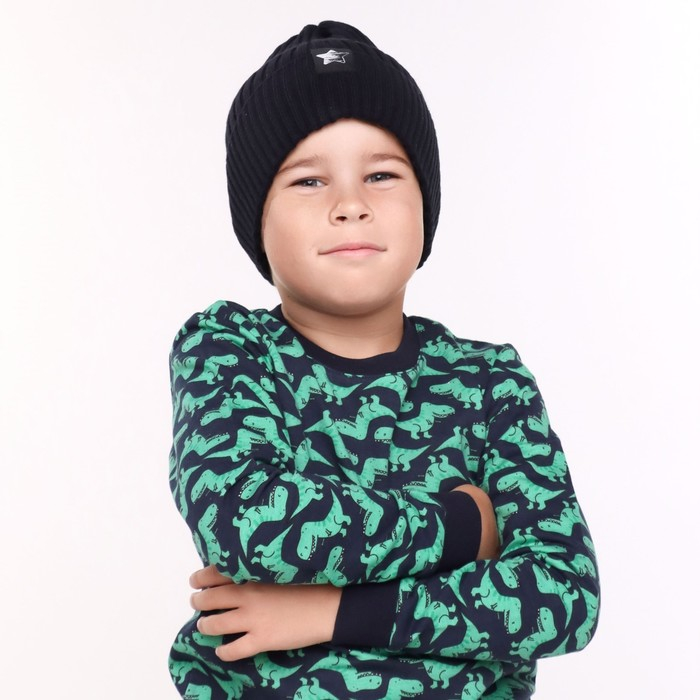 Шапка детская, цвет черный, размер 48-52 Шапка детская, цвет черный, размер 48-52