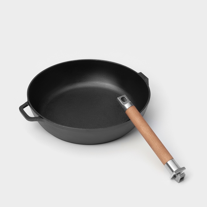 Сковорода чугунная высокая Wild Kitchen, d=28 см, лопатка и губка в комплекте Сковорода чугунная высокая Wild Kitchen, d=28 см, лопатка и губка в комплекте