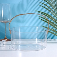 Ведёрко для льда Доляна, 2,6 л, 21×21×10 см, цвет прозрачный Ведёрко для льда Доляна, 2,6 л, 21×21×10 см, цвет прозрачный