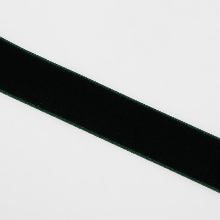 Лента бархатная, 15 мм, 18 &plusmn; 1 м, цвет зелёный №165
