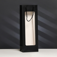 Пакет-переноска для цветов с PVC окном 12,5 &times; 8,5 &times; 36 см, черный