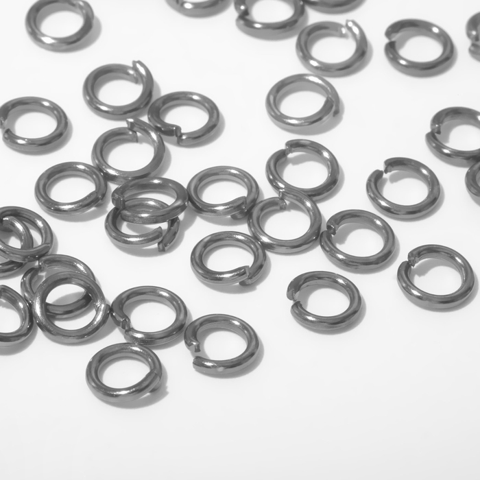 Кольцо соединительное, набор 50шт, 4&times;1мм, цвет серый
