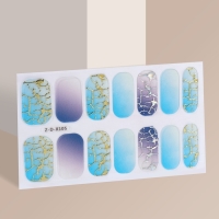 Лаковые полоски для маникюра, 14 шт, цвет голубой/синий Лаковые полоски для маникюра, 14 шт, цвет голубой/синий