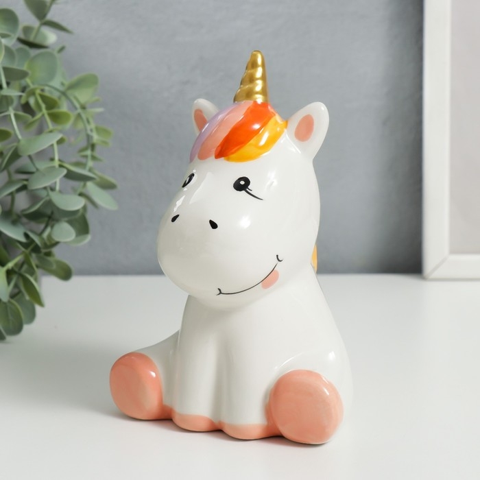 Копилка керамика Копилка керамика "Единорожка с язычком" 12х9х14,7 см