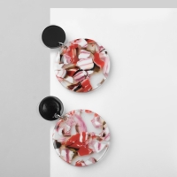 Серьги акрил «Круг», цветные в серебре Серьги акрил «Круг», цветные в серебре