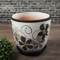 Горшок для цветов &laquo;Фиалка&raquo;, 2.5 л, d=19 см, h=18 см, керамический, с поддоном