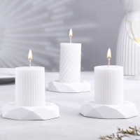 Подсвечник "Грани", набор 3 шт, 2,3х10 см, перламутр Подсвечник "Грани", набор 3 шт, 2,3х10 см, перламутр