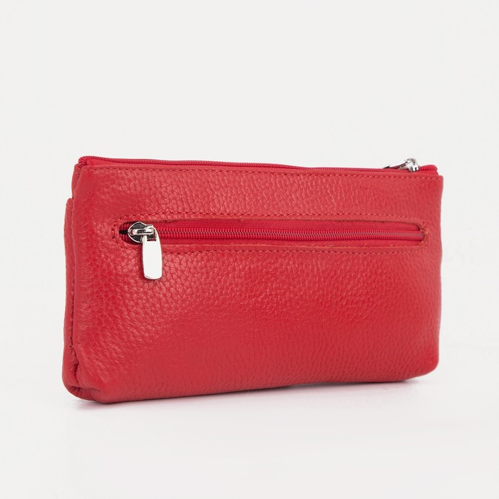 Кошелёк-ключница женский на молнии, цвет красный