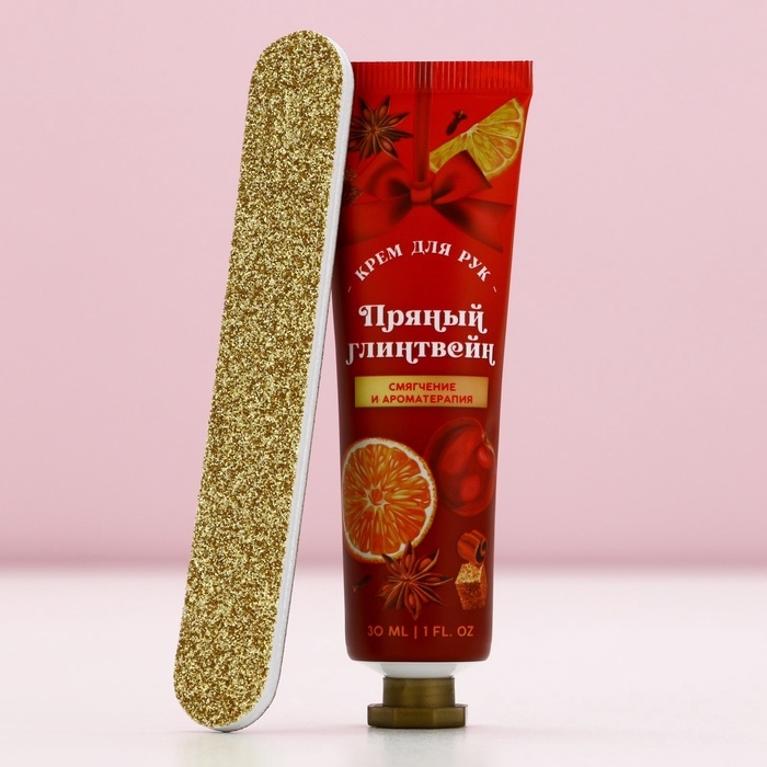 Подарочный набор ЧИСТОЕ СЧАСТЬЕ &laquo;Аромат Нового Года&raquo;: крем для рук 30 мл и пилка для ногтей