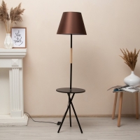 Торшер "Патрисиа" 1х15Вт Е27 со столиком черный/коричневый 40х40х157см Торшер "Патрисиа" 1х15Вт Е27 со столиком черный/коричневый 40х40х157см