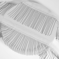 Тесьма металлизированная «Бахрома», 10 см, 4,5 ± 0,5 м, цвет белый Тесьма металлизированная «Бахрома», 10 см, 4,5 ± 0,5 м, цвет белый