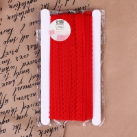 Кружево капроновое, 12 мм &times; 10 &plusmn; 1 м, цвет красный